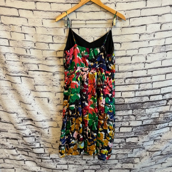 J.Crew Spaghetti-Strap Silk Dress Colorful Brushstroke Paint SZ 10 - Picture 5 of 5